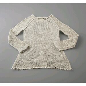 PPLA Women's Open Back Loose Knit Sweater Stretch Fitted Long Sleeves Small